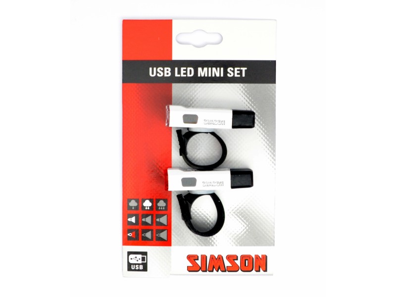 Simson USB LED mini set oplaadb. stuur/zadelpenbev