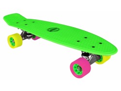 Skateboard 22.5inch Flipgrip-Board Groen/Fuchsia/Geel