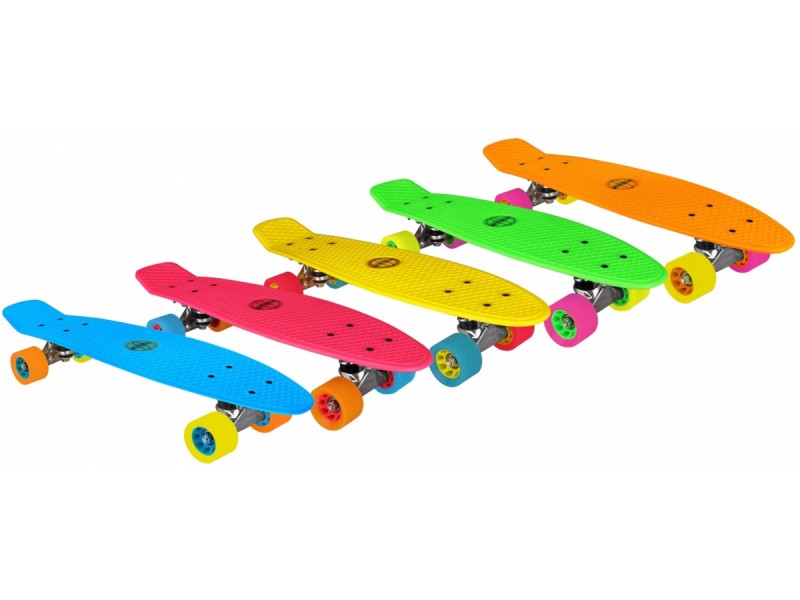 3. Skateboard 22.5inch Flipgrip-Board Groen/Fuchsia/Geel