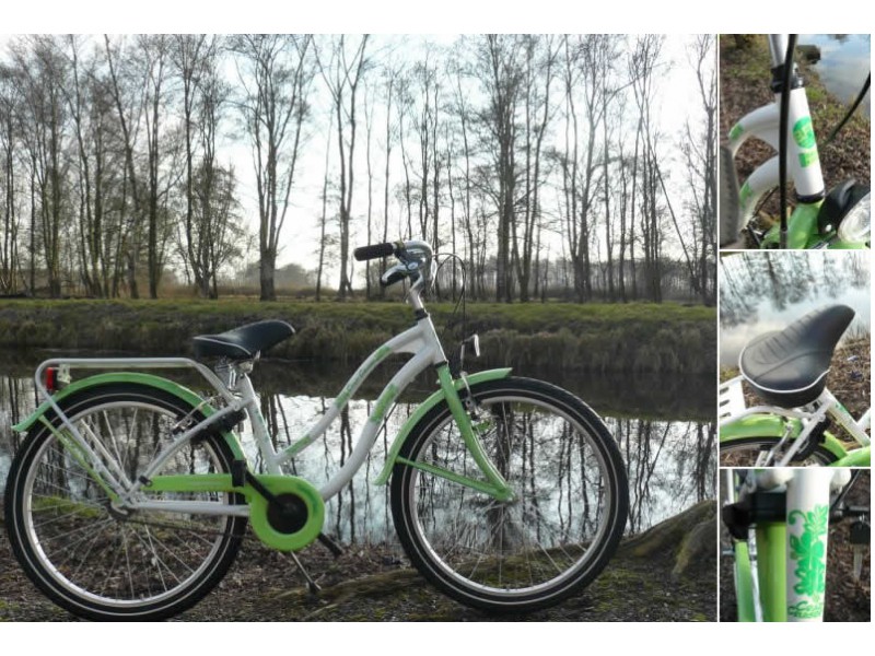 Meisjesfiets 24 inch - Bike Fun Crazy Cruiser wit-groen