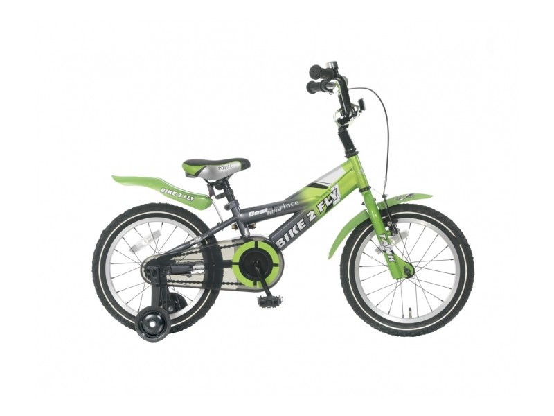 1. Kinderfiets 16 inch - Bike 2 Fly Groen