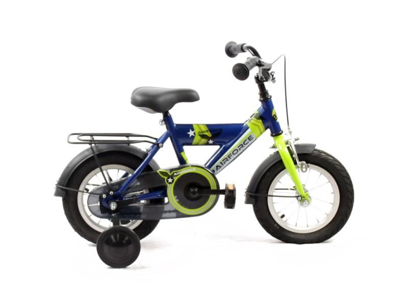 Kinderfiets 12inch - Bike Fun Airforce blauw-groen