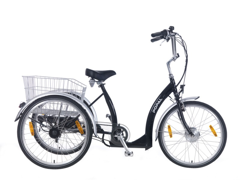 Volwassen driewieler elektrisch - Popal e-bike Deluxe zwart RIJKLAAR