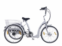 Volwassen driewieler elektrisch - Popal e-bike Deluxe zilver RIJKLAAR